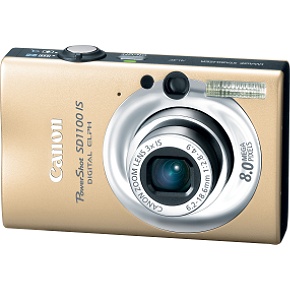 Canon PowerShot SD1100 IS Digital Camera (Gold) with 4GB SD Memory Card + Spare NB-4L Battery + Case...