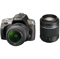 Sony Alpha A230 SLR Digital Camera Kit w  18-55mm 55-200mm Lens