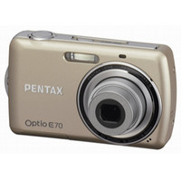 Pentax Optio E70 Gold Digital Camera  10MP  3x Opt  SD SDHC Card Slot