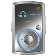 SanDisk Clip SDMX11R-4096S-A70 4GB MP3 Player - Silver  Internal Flash Drive  FM Tuner  15 Hours