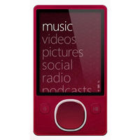 Microsoft Zune 80GB MP4 MP3 Player Red and Microsoft Zune H9A-00001 Car Pack v2 and Leather Case Bun