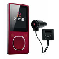 Microsoft Zune 4GB MP4 MP3 Player Red and Microsoft Zune H9A-00001 Car Pack v2 and Leather Case Bund