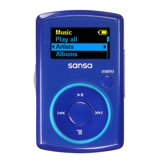 SanDisk Sansa Clip 2GB MP3 Player - Blue  Internal Flash Drive  FM Tuner  15 Hours