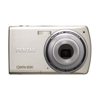 Pentax Optio E80 Silver Digital Camera  10MP  3x Opt  SD SDHC Card Slot