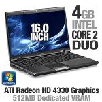 MSI A6005-201US Notebook PC - Intel Core 2 Duo T6600 2 2GHz 4GB DDR2 320GB HDD DVDRW 16 Display Wind