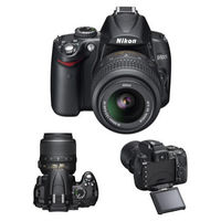 Nikon D5000 Black SLR Digital Camera Kit w  18-55mm   55-200mm Lens  12 3MP  SDHC Card Slot