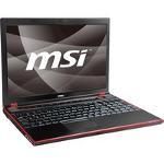 MSI Microstar GX640-260US 15 4  Notebook PC - Brushed Metal Black Red