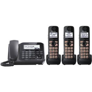 Panasonic KX-TG4773B 3-Handset 1-Line Landline Telephone